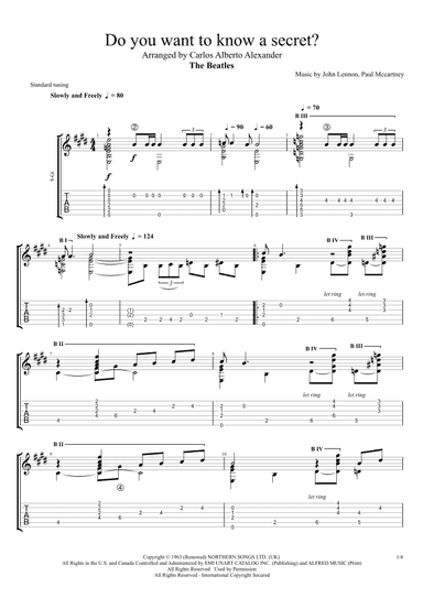 Do You Want To Know A Secret? (arr. Alexander kessler)