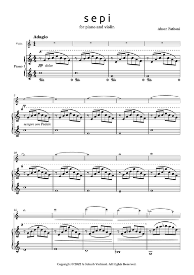 Sepi - An Easy Slow Piece for Violin and Piano - Original Composition