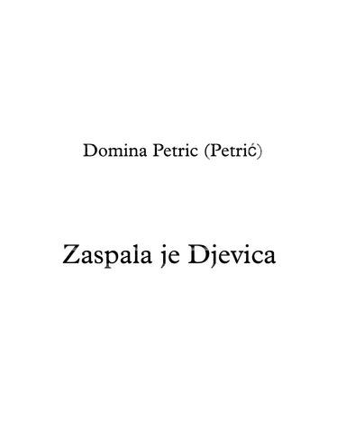Zaspala je Djevica