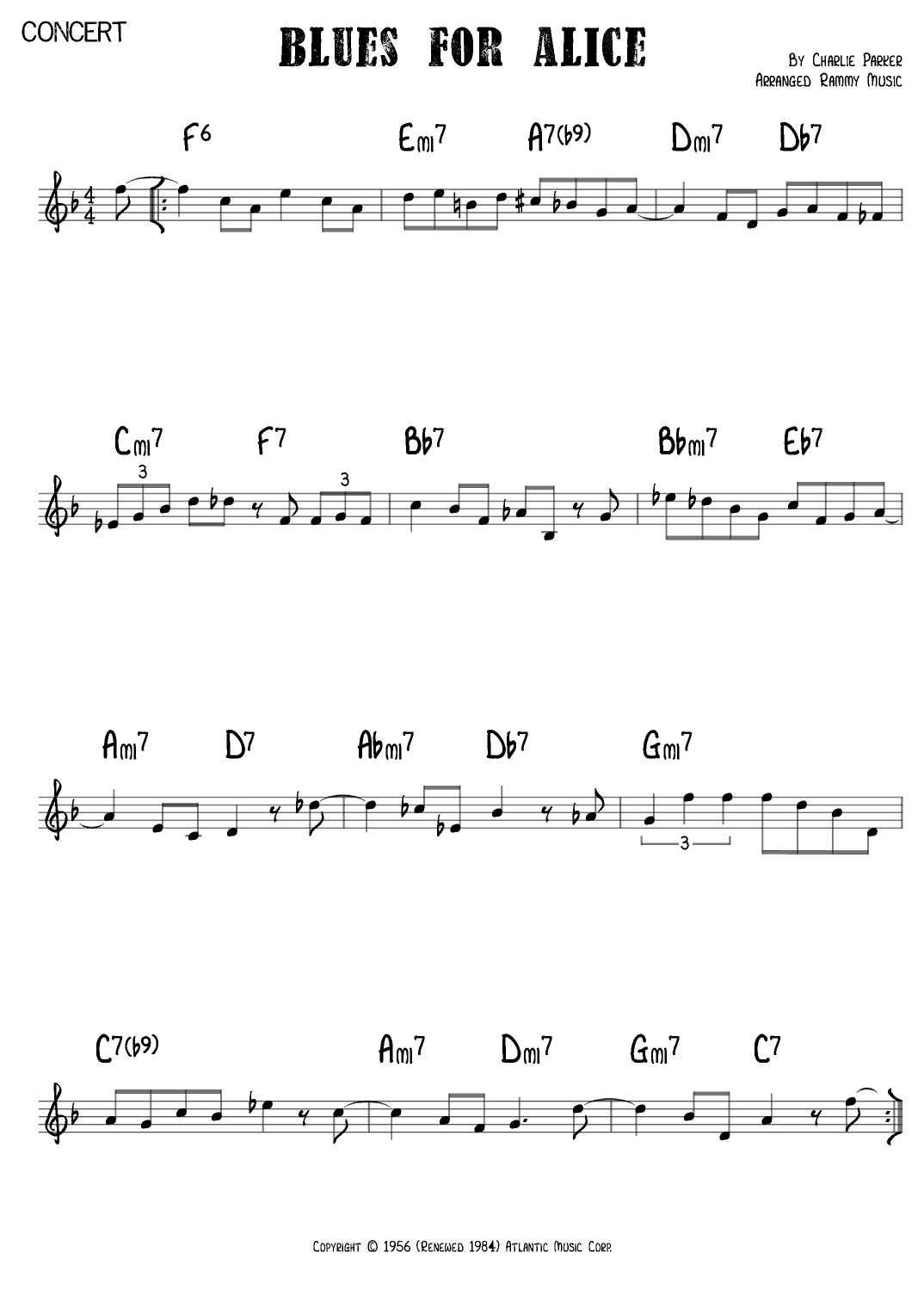 Blues For Alice (arr. Rammy Music)