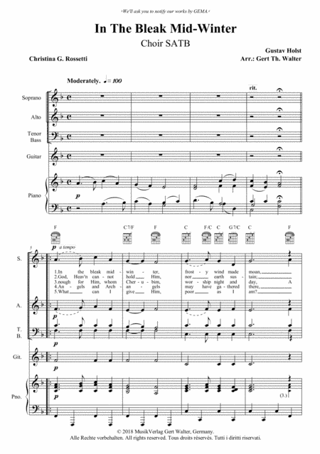 In The Bleak Mid-Winter (arr. Gert Th. Walter)