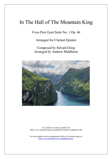 In the Hall of the Mountain King from Peer Gynt Suite arranged for Clarinet Quintet (arr. Andrew Middleton)