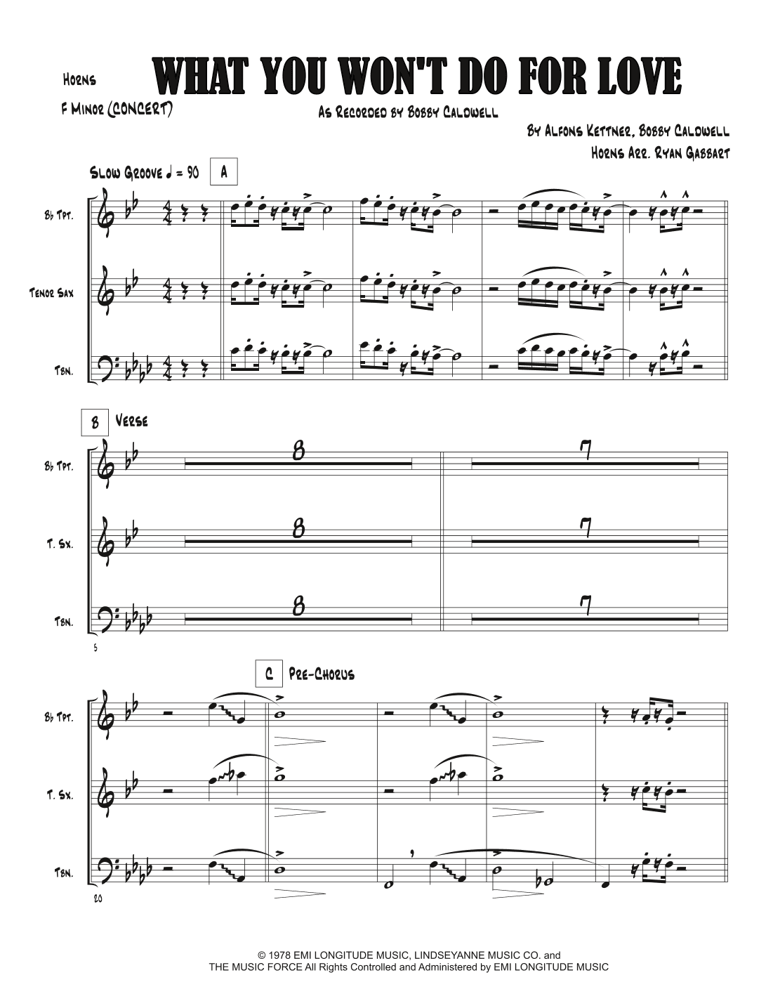 What You Won't Do For Love (arr. Ryan Gabbart)