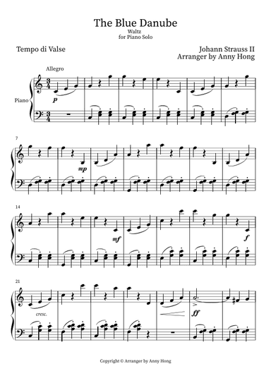 The Blue Danube (arr. Anny Hong)
