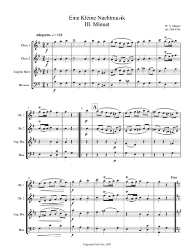 Eine Kleine Nachtmusik, Mvt. 3 (arr. Erik Cole)