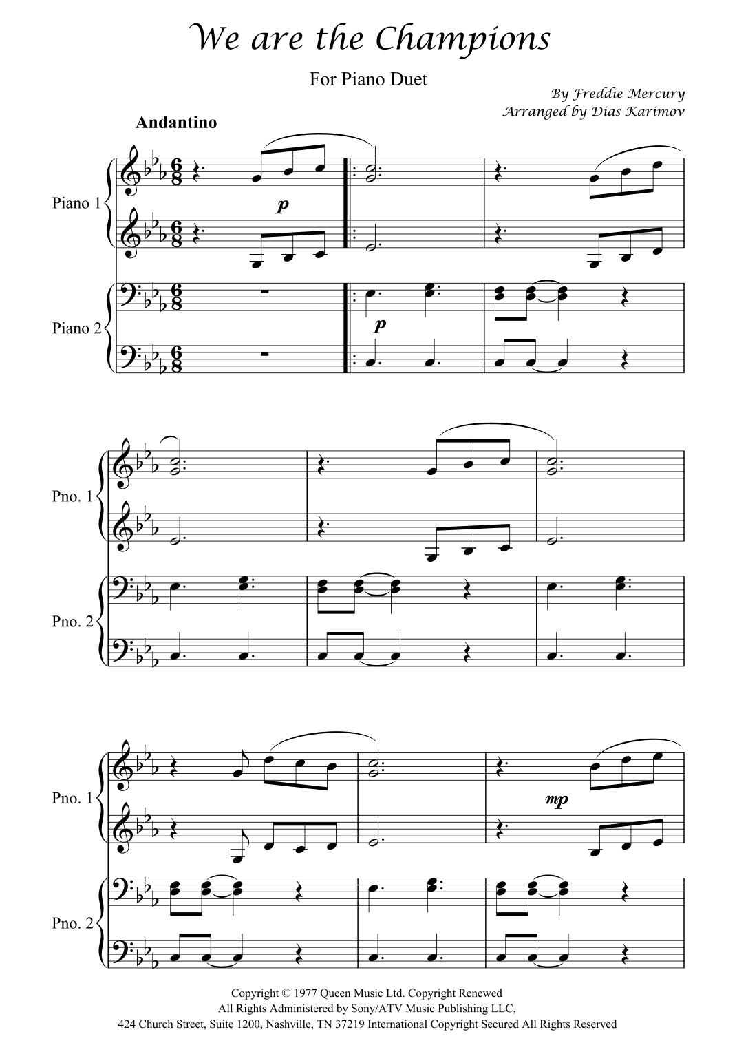We Are The Champions (arr. Dias Karimov)