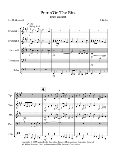 Puttin' On The Ritz (arr. Keith Gemmell)