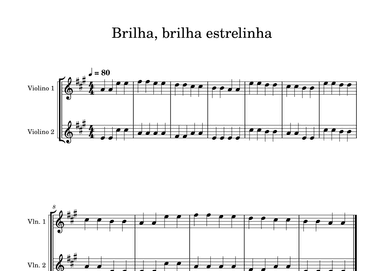 Twinkle, twinkle little star - violin 1&2 (arr. Samara Sampaio)