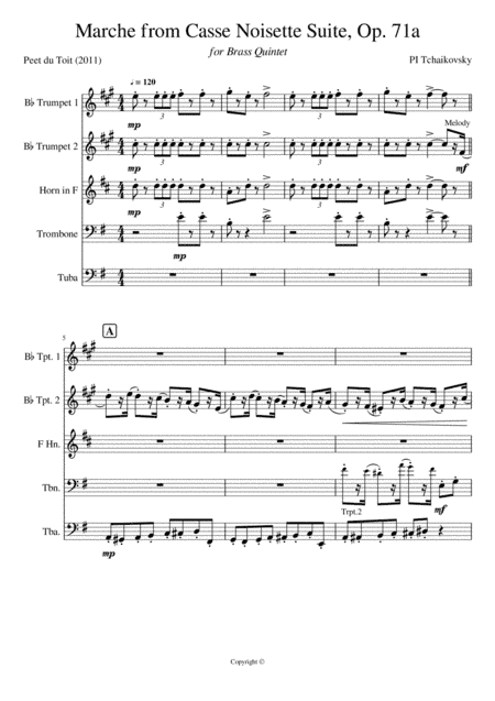 Marche from Nutcracker Suite, Op.71a - PI Tchaikovsky (arr. Peet du Toit)