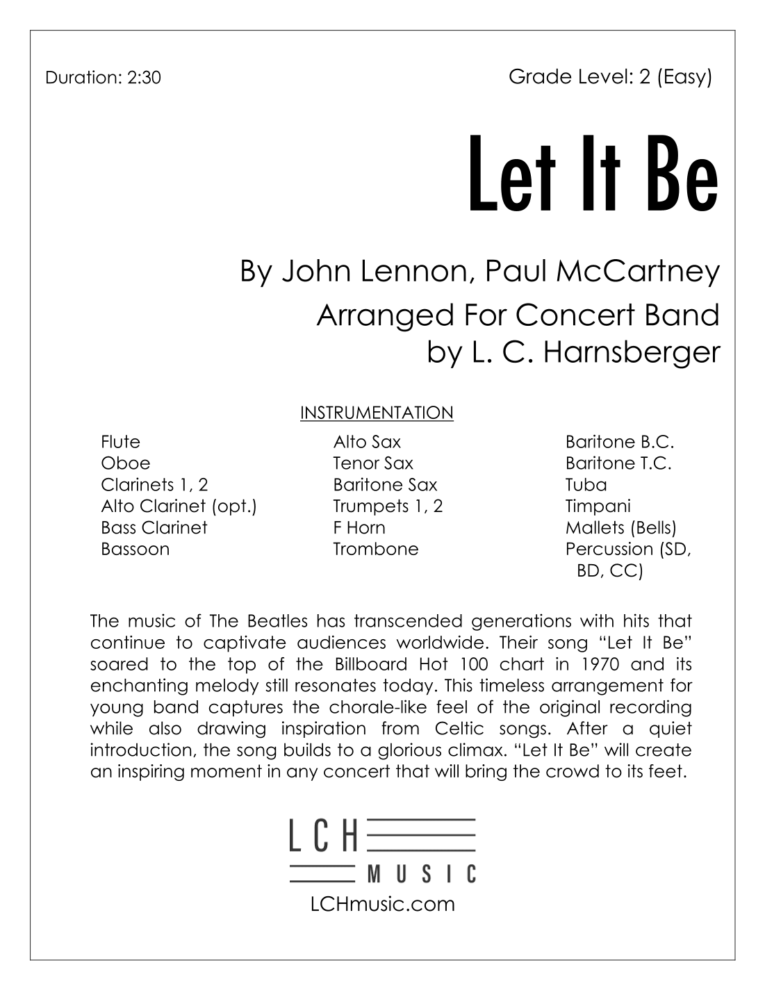 Let It Be (arr. L. C. Harnsberger)