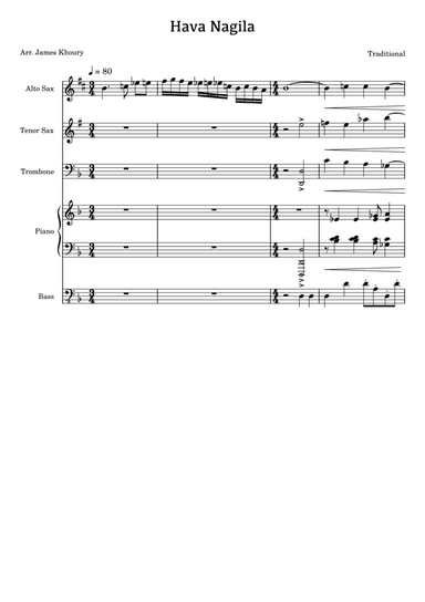 Hava Nagila (Jazz Quintet) (arr. James Khoury)