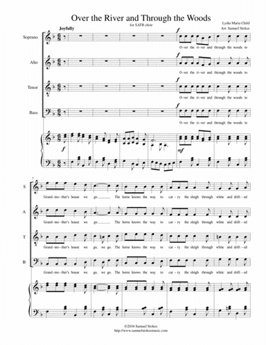 Over the River and Through the Woods - for SATB choir (arr. Samuel Stokes)