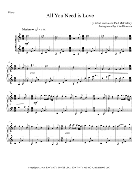 All You Need Is Love (arr. Kim Kirkman)