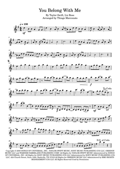You Belong With Me (arr. Thiago Marconato)