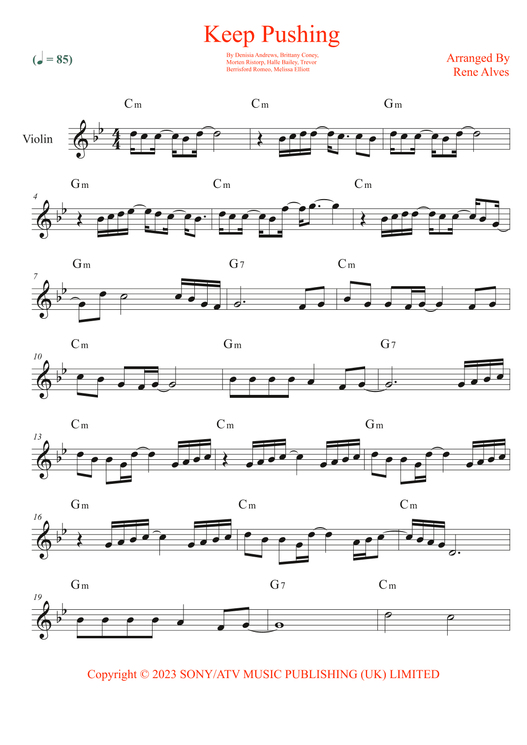 Keep Pushing (arr. Rene Alves)