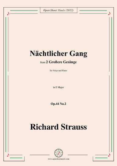 Richard Strauss-Nächtlicher Gang,in E Major,Op.44 No.2 (arr. OSM Press)