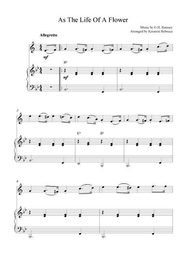 As the Life of a Flower (arr. Kaiserin Rebecca)