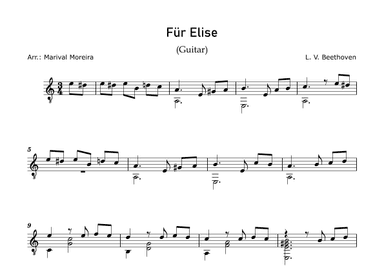 Fur Elise - Beethoven (Guitar Solo) (arr. Marival Moreira)