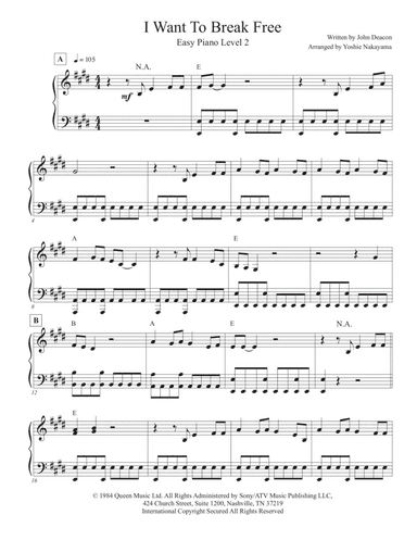 I Want To Break Free (arr. Yoshie Nakayama)