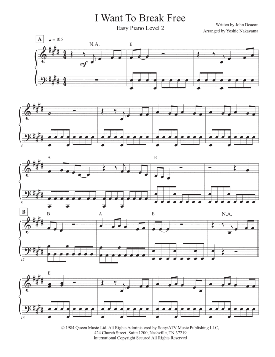 I Want To Break Free (arr. Yoshie Nakayama)