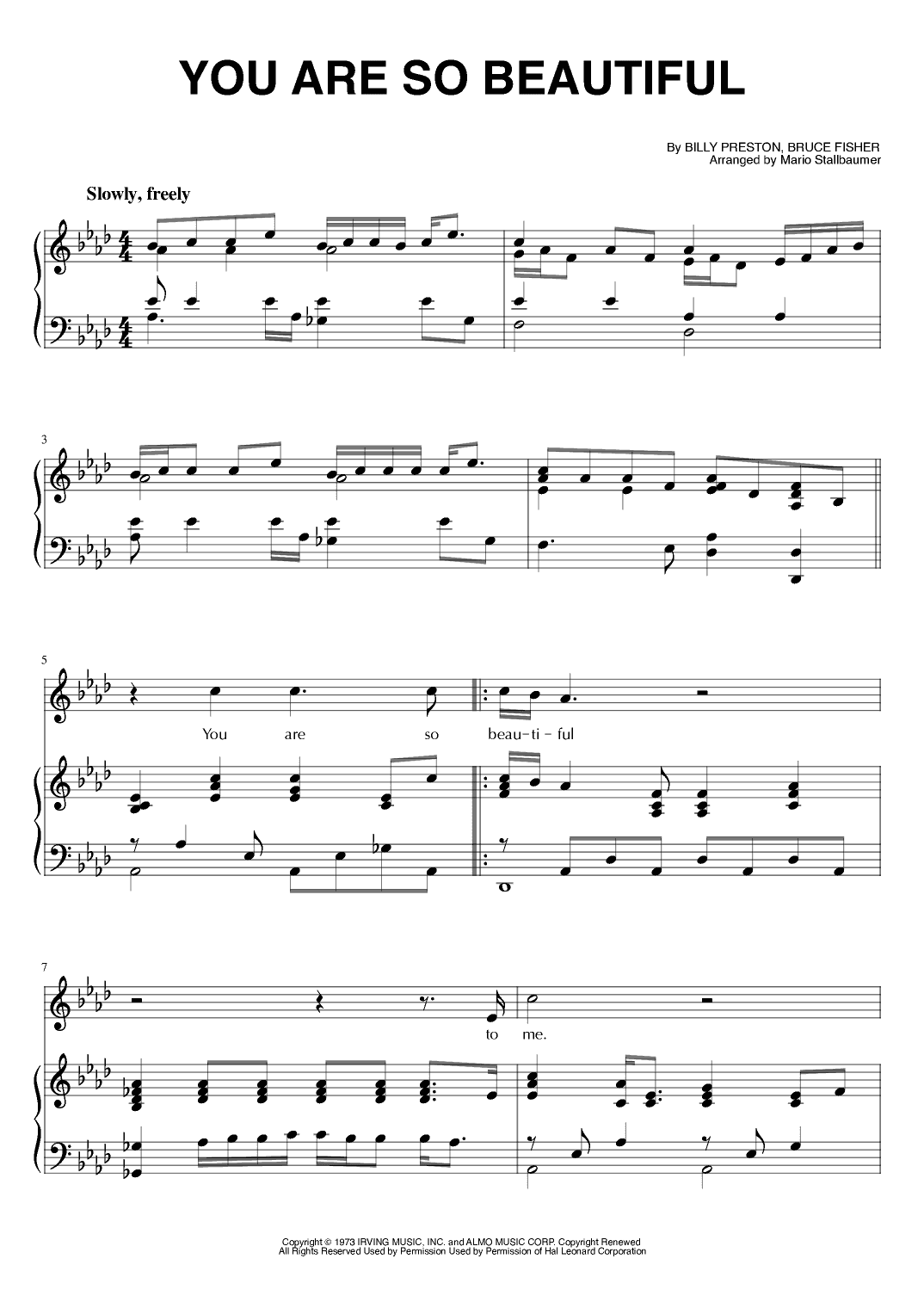 You Are So Beautiful (arr. Mario Stallbaumer)