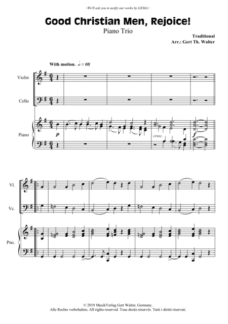 Good Christian Men, Rejoice! (arr. Gert Th. Walter)