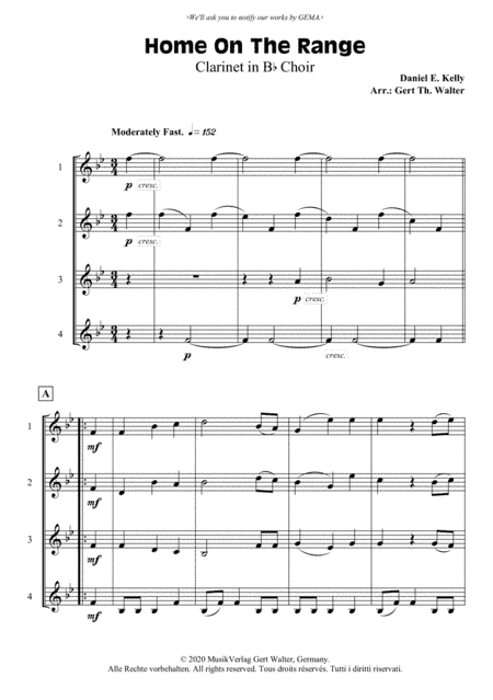 Home On The Range (arr. Gert Th. Walter)
