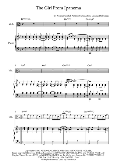 The Girl From Ipanema (garôta De Ipanema) (arr. Karen Gueiros)
