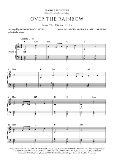 Over The Rainbow (arr. Danilo "Daca" Alves)