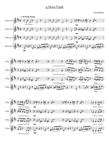 4-Horn Funk for Horn Quartet