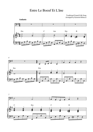 Entre Le Boeuf Et L'âne (arr. Kaiserin Rebecca)