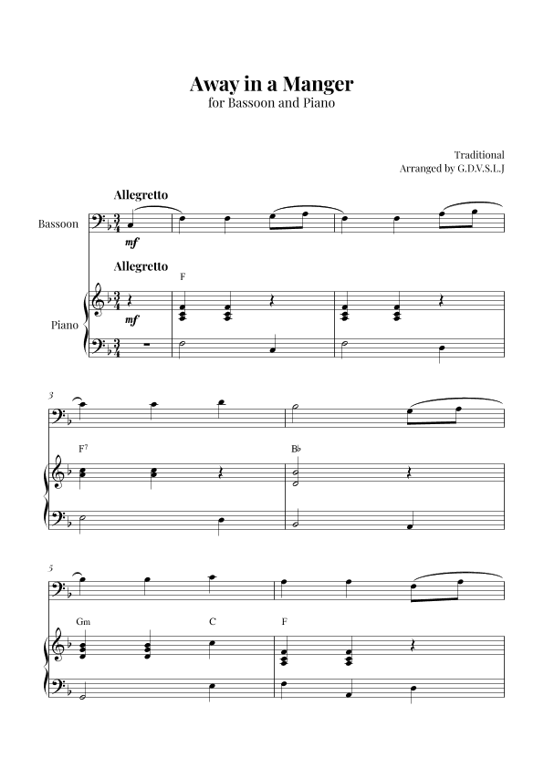 Away in a Manger (arr. G.D.V.S.L.J)