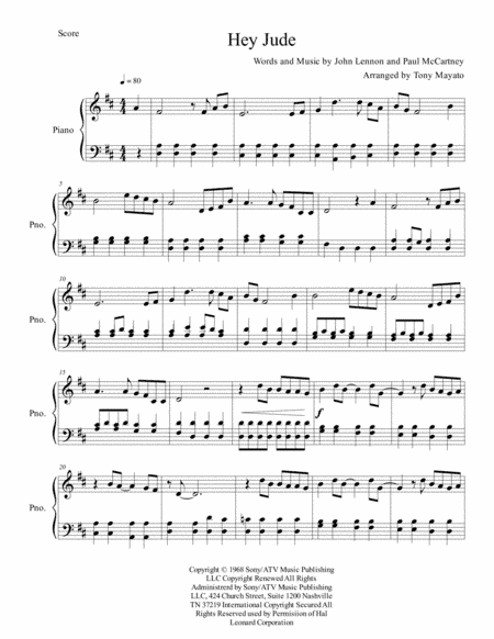 Hey Jude (arr. Tony Mayato)