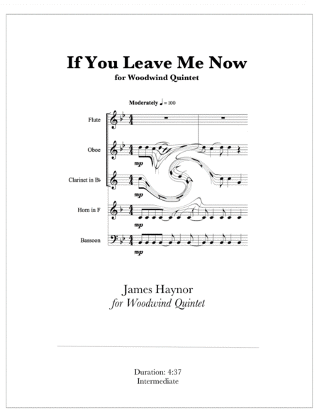 If You Leave Me Now (arr. James Haynor)
