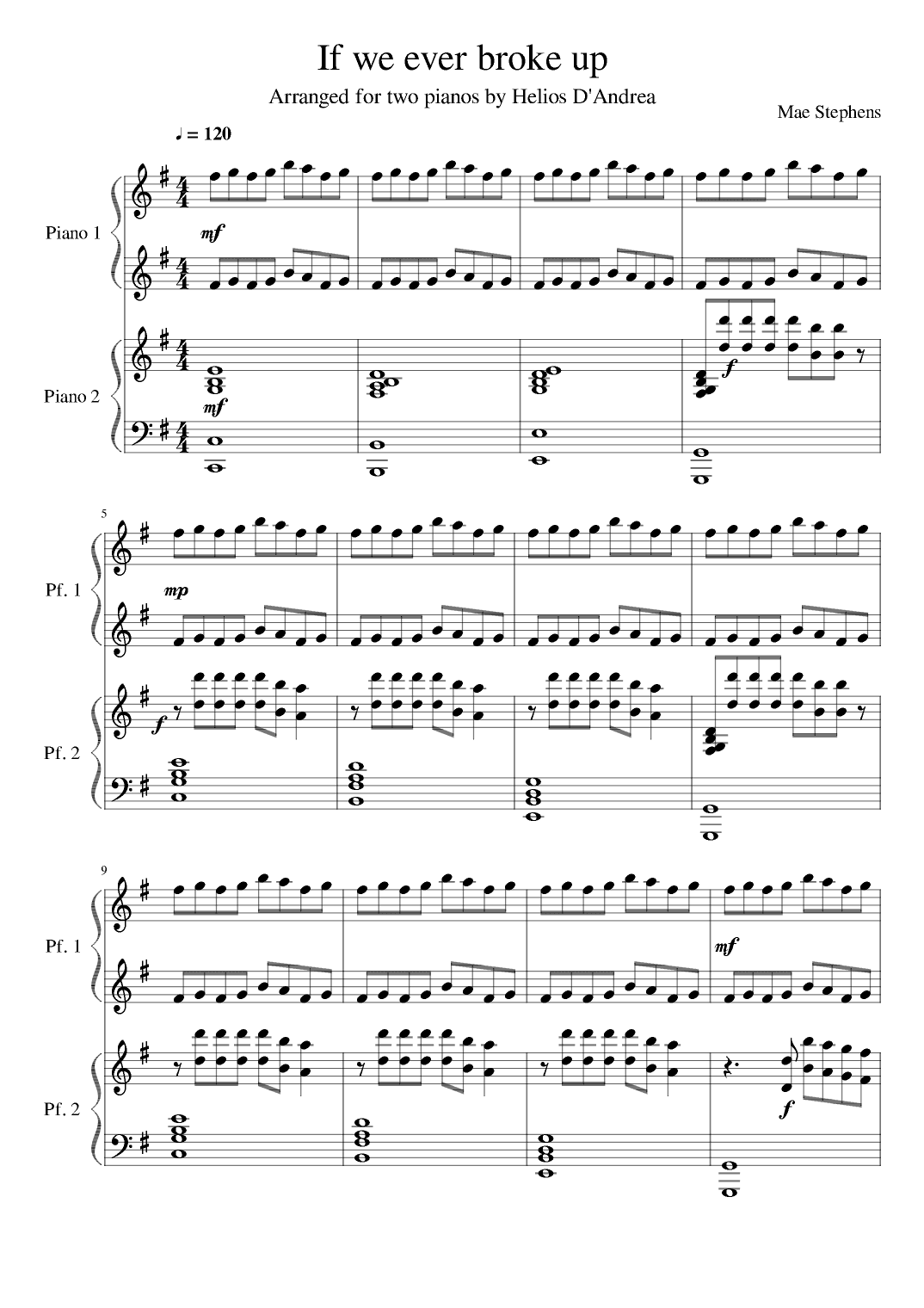 If We Ever Broke Up (arr. Helios D'Andrea)