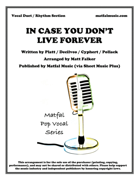In Case You Don't Live Forever (arr. Matt Falker -- Anchor Music)