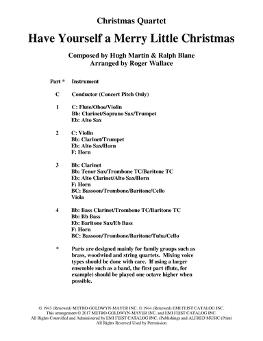 Have Yourself A Merry Little Christmas (arr. Roger Wallace)