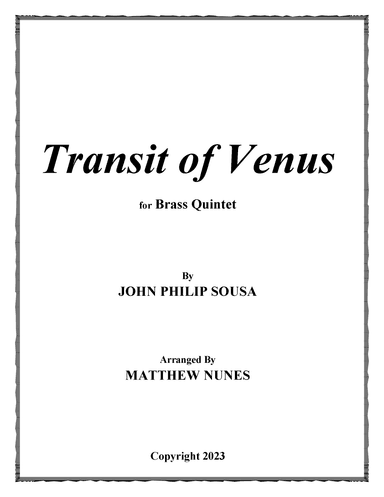 Transit of Venus (arr. Matthew Nunes)