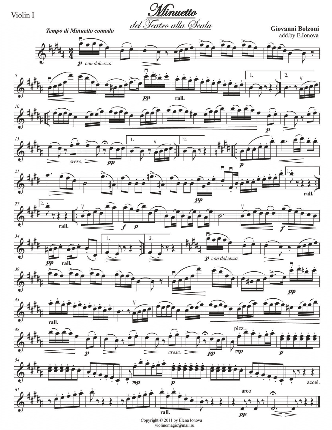 Minuetto for Strings (arr. Elena Ionova)