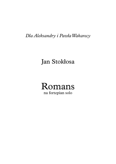 'Romance' for piano solo