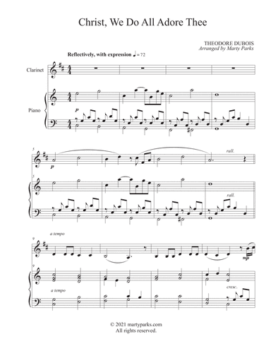 Christ, We Do All Adore Thee (Clarinet-Piano) (arr. Marty Parks)