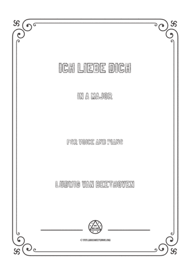 Beethoven-Ich liebe dich in A Major,for voice and piano (arr. MSM)
