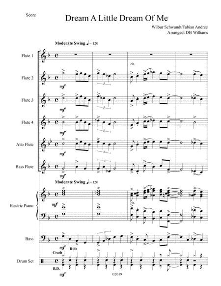 Dream A Little Dream Of Me (arr. DB Williams)