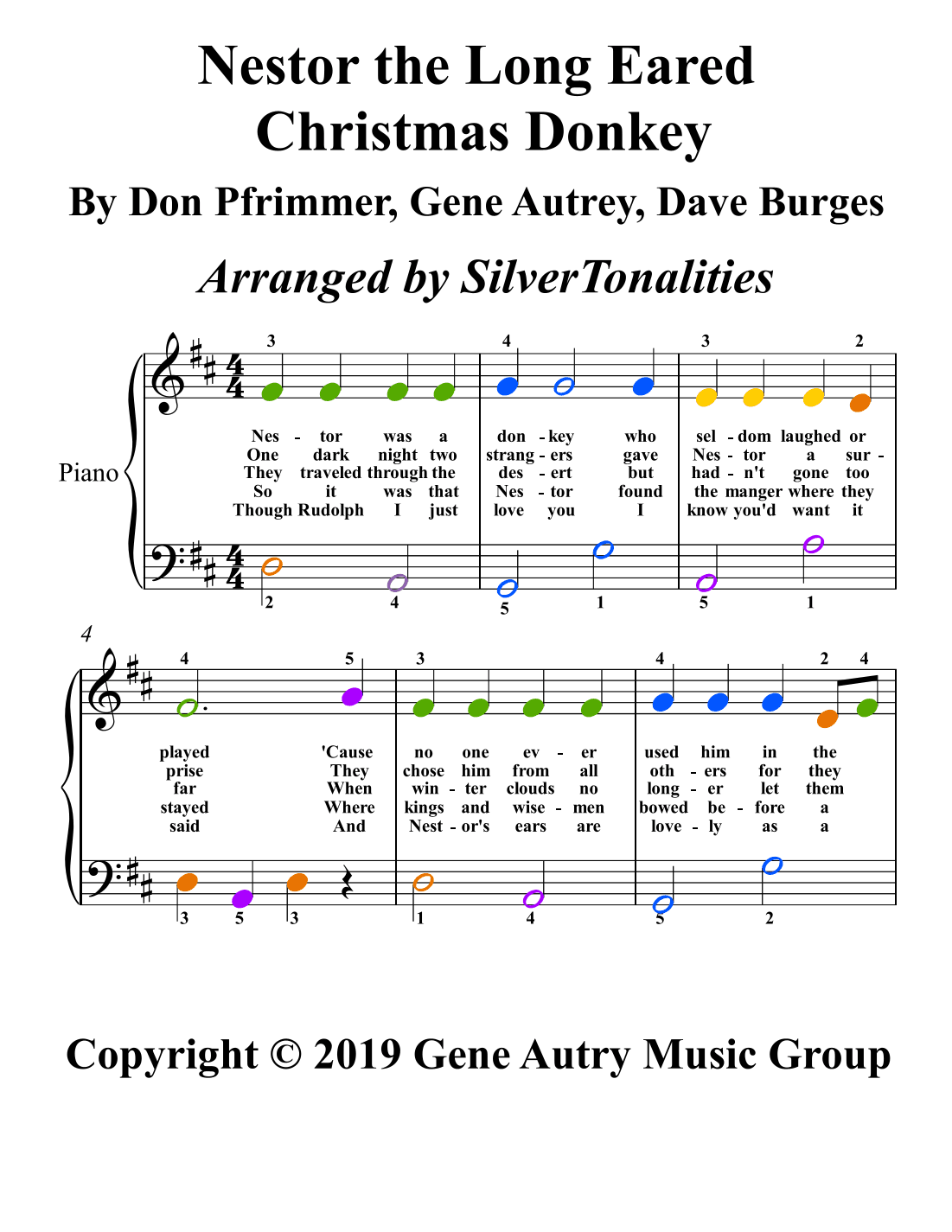 Nestor, The Long-eared Christmas Donkey (arr. SilverTonalities)