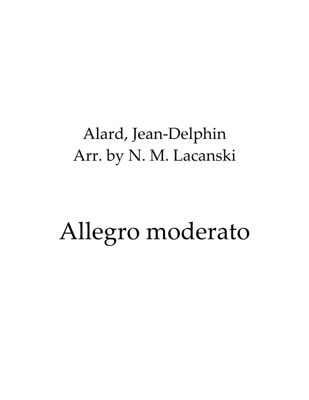 Allegro moderato (arr. Nick M Lacanski)