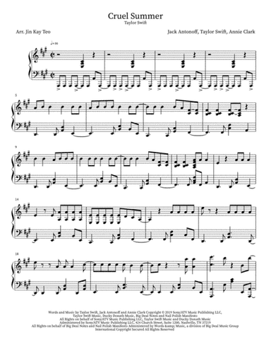 Cruel Summer (arr. Jin Kay Teo)