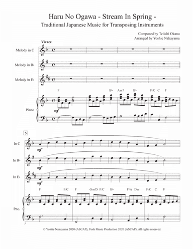 Haru No Ogawa - Stream In Spring (arr. Yoshie Nakayama)