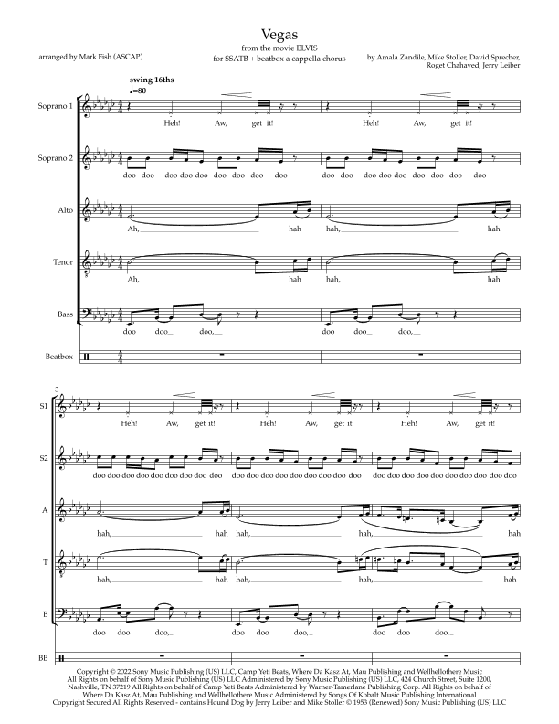 Vegas (arr. Mark Fish (ASCAP))