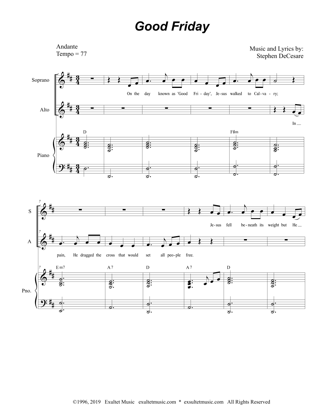 Good Friday (Duet for Soprano and Alto Solo)