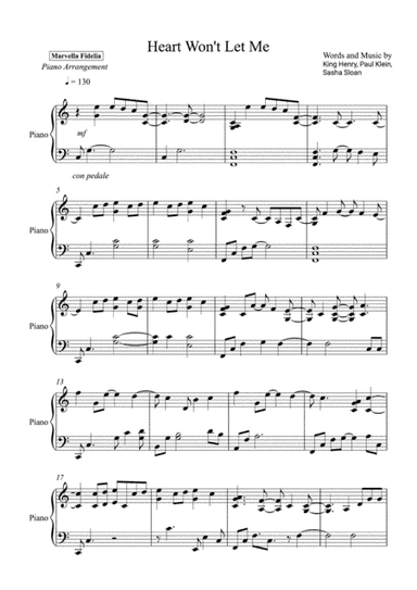 Heart Won't Let Me (arr. Marvella Fidelia)
